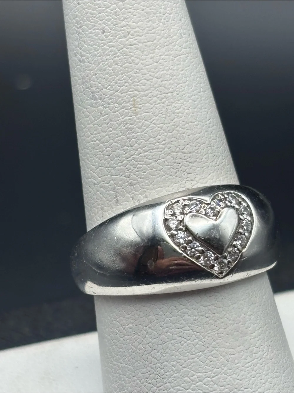 Sterling Silver Heart Accent Ring in Silver
